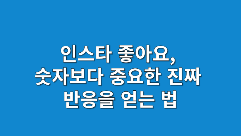 인스타그램 좋아요 늘리기 전략과 반응 유도법